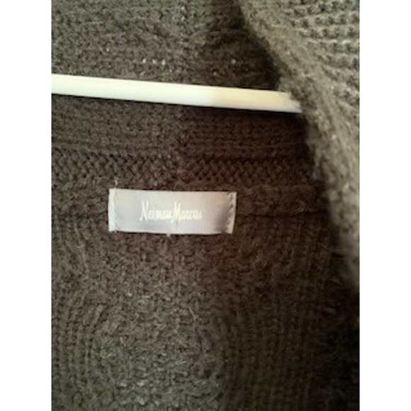 Neiman Marcus Color Block Black/Gray/White Small Open Collared Cardigan - Picture 3 of 6